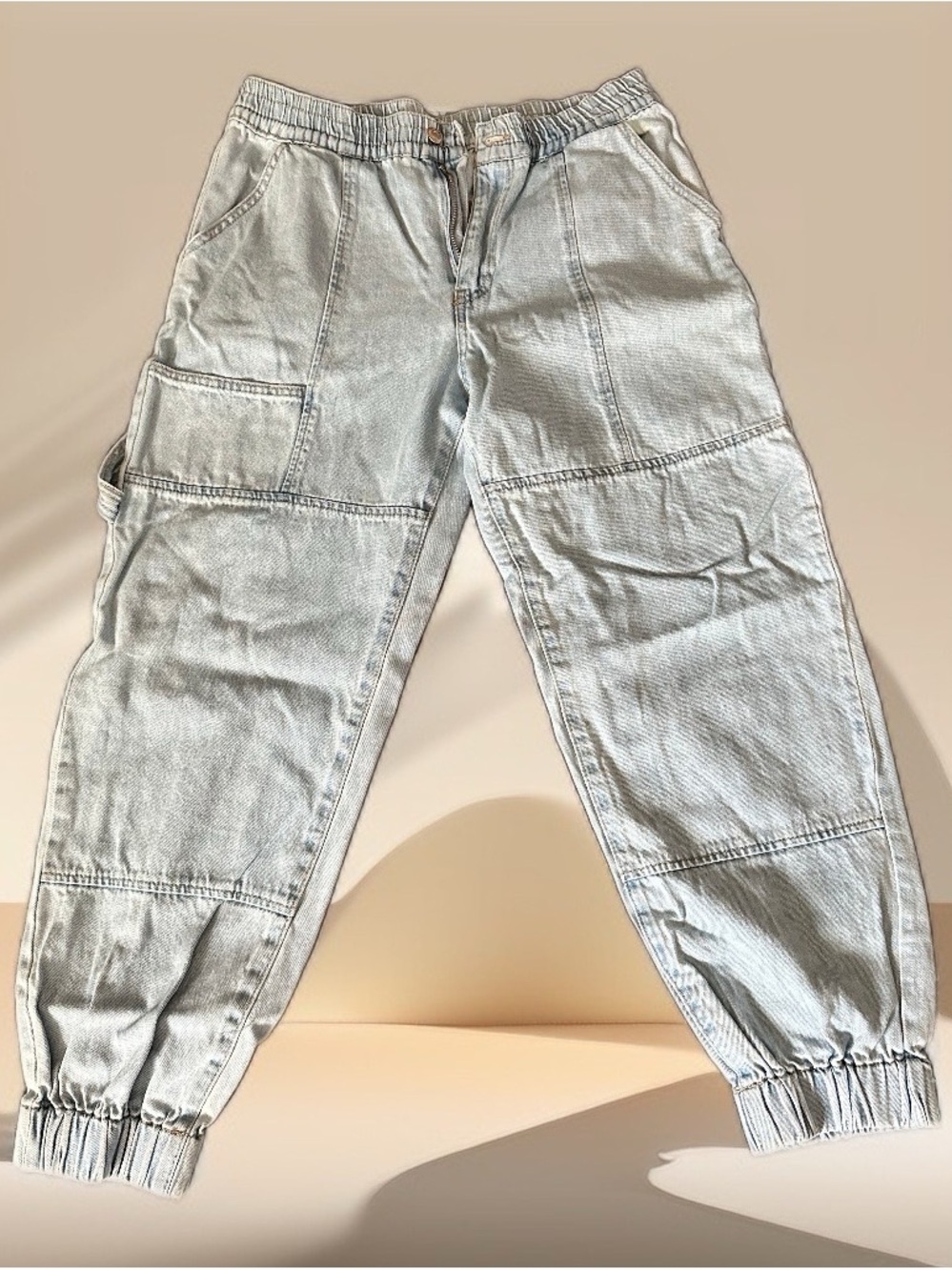 Forever 21 Light Blue Boyfriend Cargo Jeans